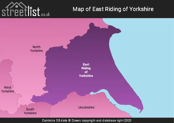 Map of the East Riding of Yorkshire
